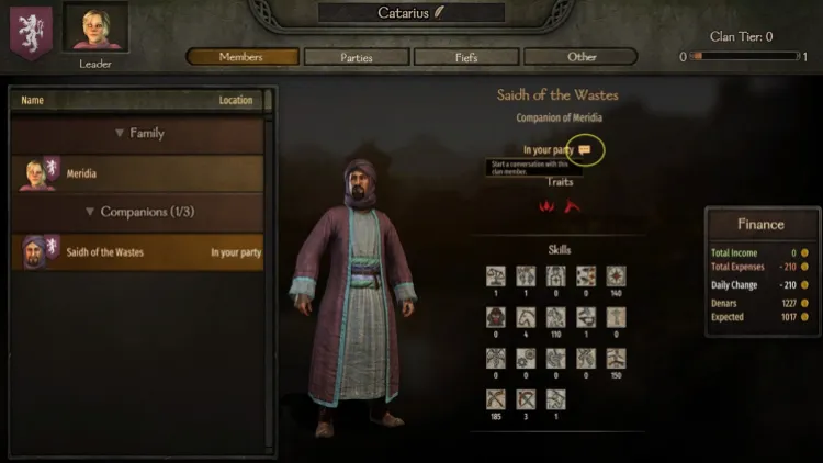 Mount & Blade Ii Bannerlord Dismiss Companion Mount And Blade 2 Bannerlord 2a
