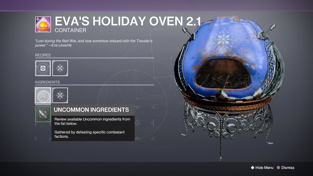 Destiny 2 Holiday Oven Uncommon