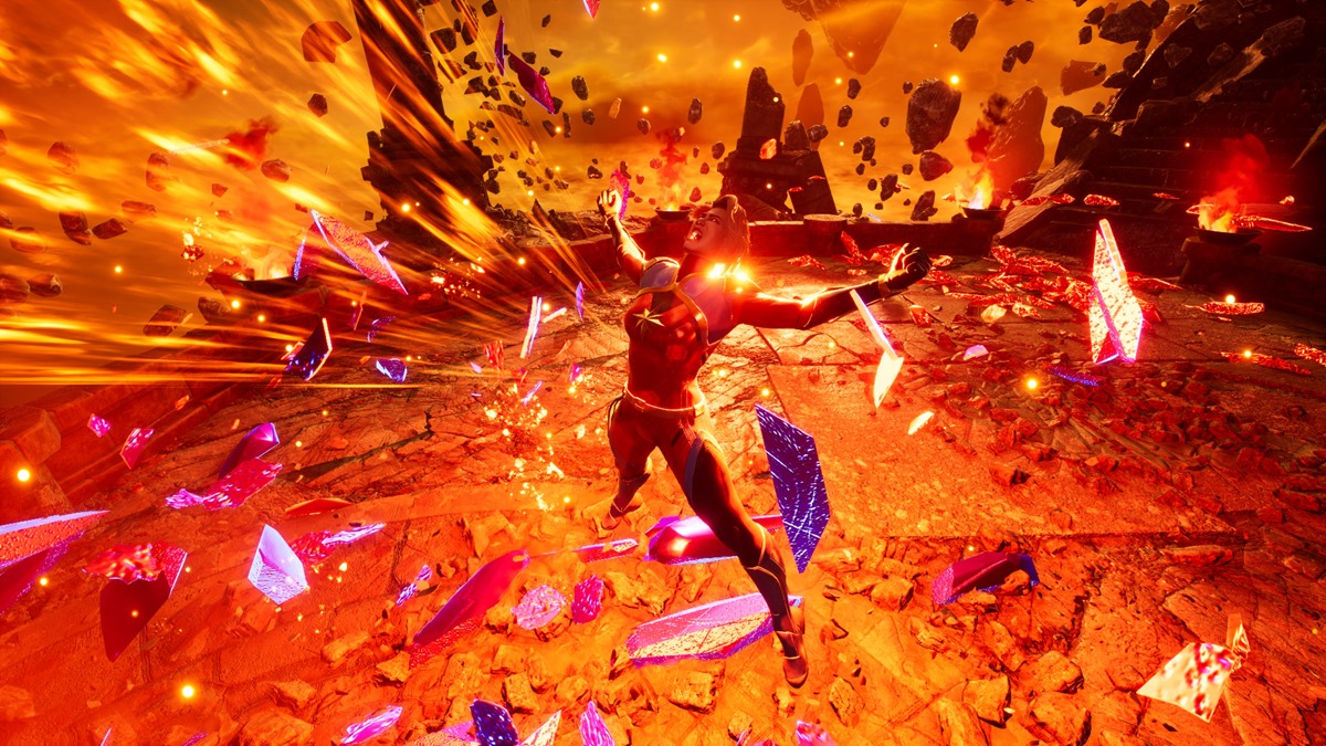 Marvel's Midnight Suns Captain Marvel Legendary Challenge Hero's Heart Supernova Legendary Card