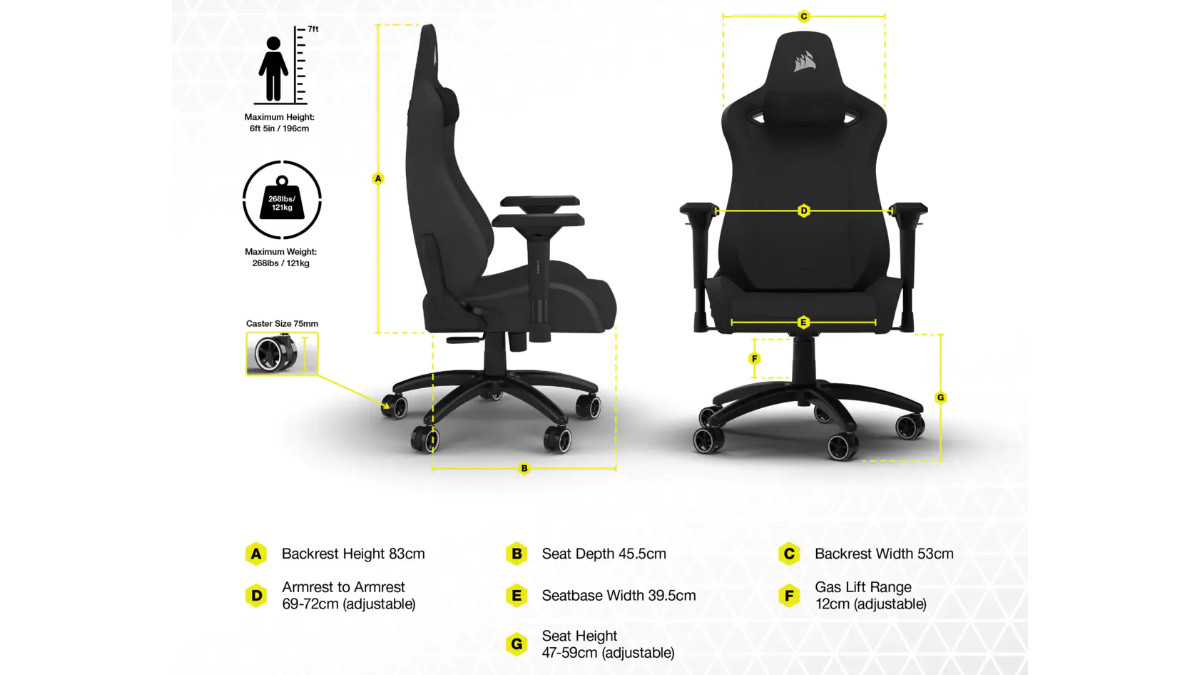 Corsair TC200 gaming chair review A seat above and below
