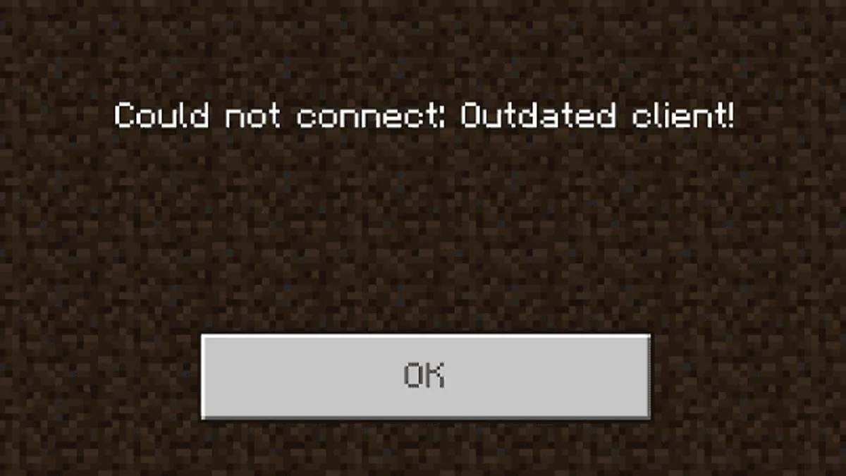 How to fix Couldn't Connect to Outdated Client error in Minecraft client