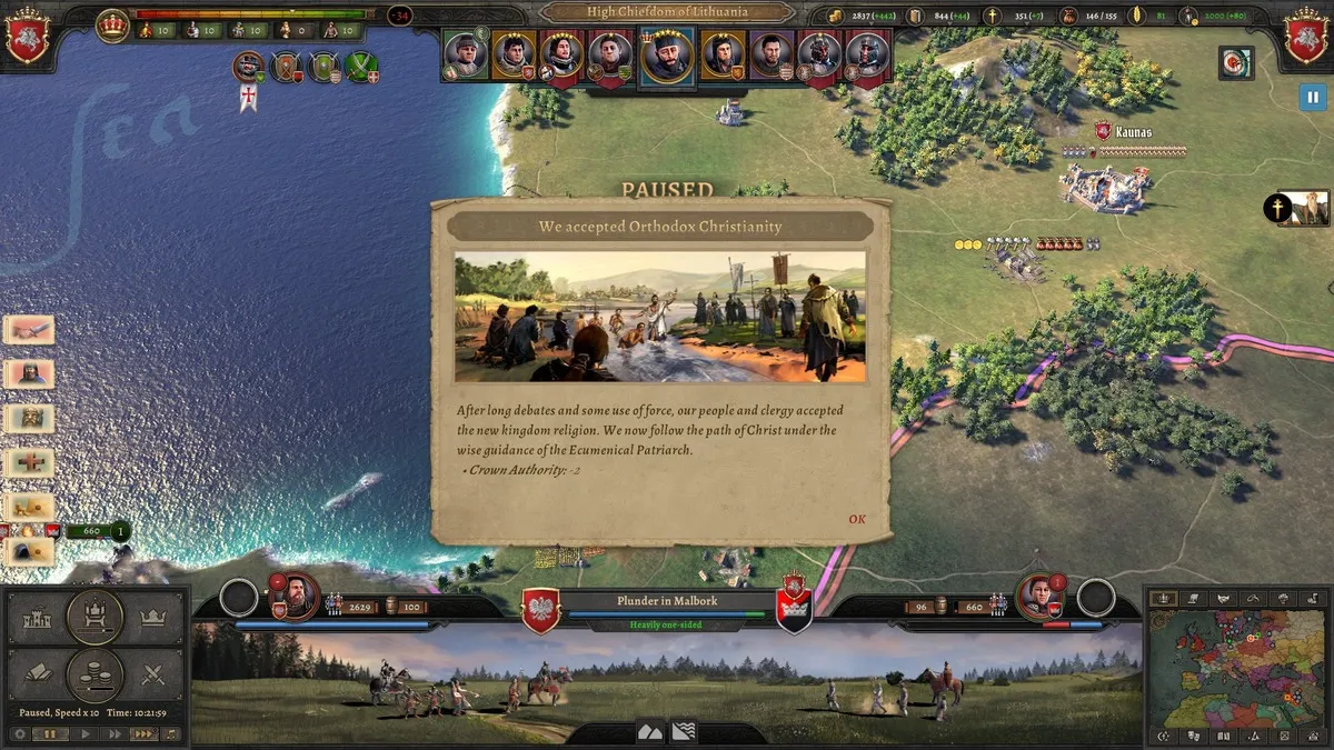 Knights Of Honor 2 Sovereign Review: Lithuania accepts Orthodox Christianity