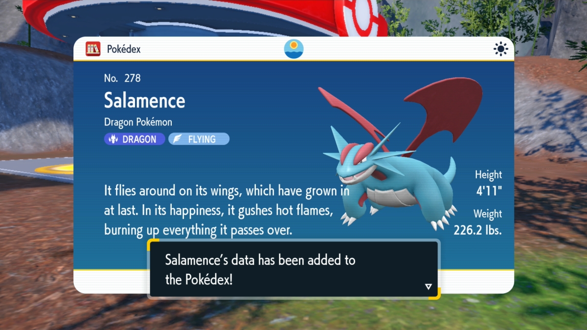 Pokemon Scarlet And Violet Evolve Shelgon Into Salamence Result