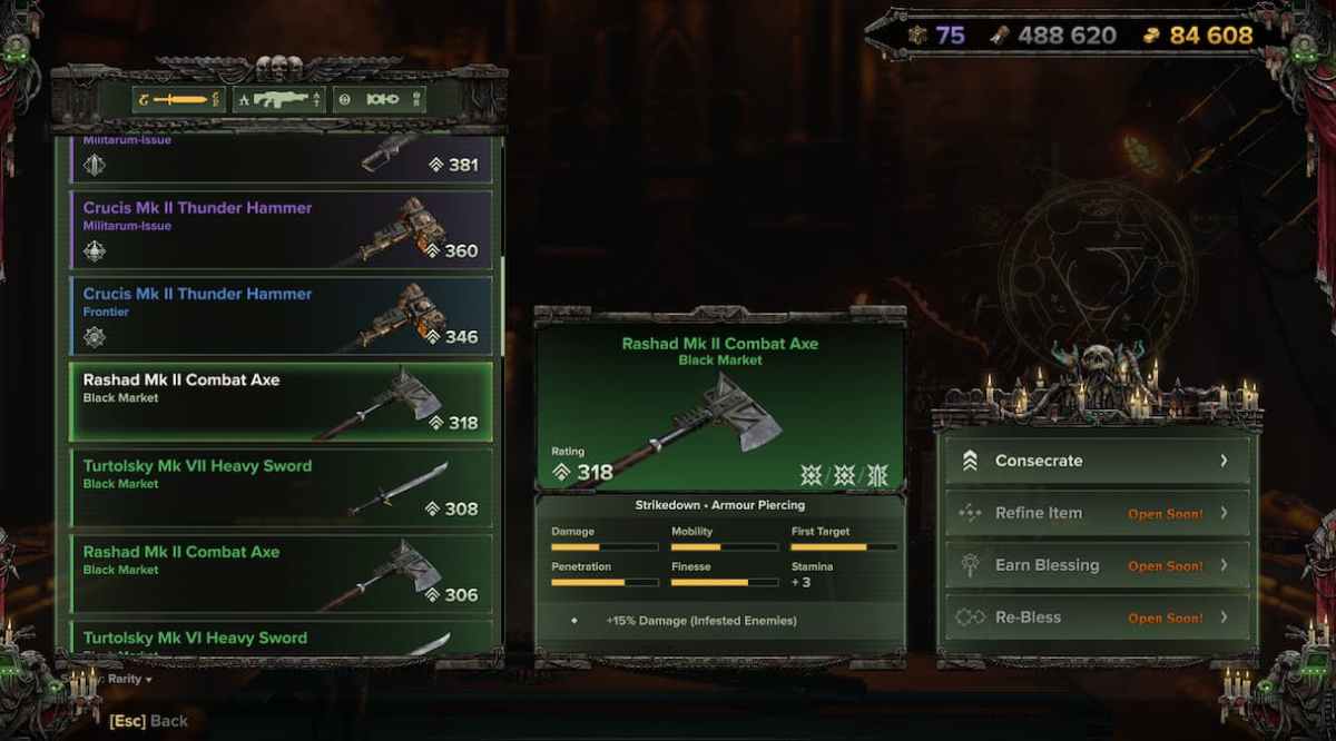 Warhammer 40k Darktide Crafting Weapons Black Market