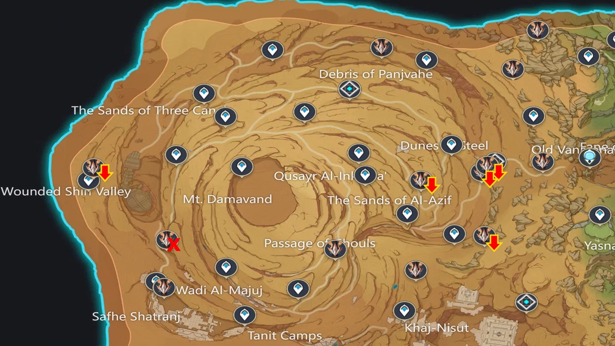Genshin Impact Consecrated Beasts Locations Guide Sturdy Shell Marked Shell Dessicated Shell 1 Map