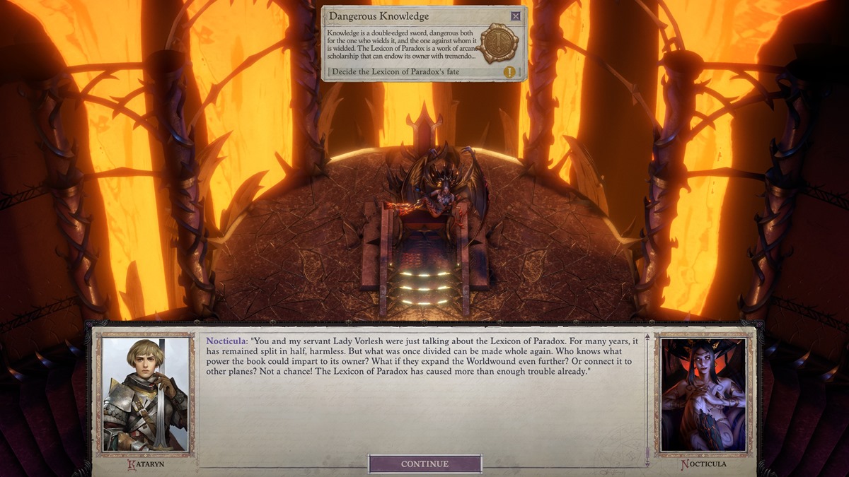 Pathfinder Wrath Of The Righteous Lexicon Of Paradox Secret Ending 2b