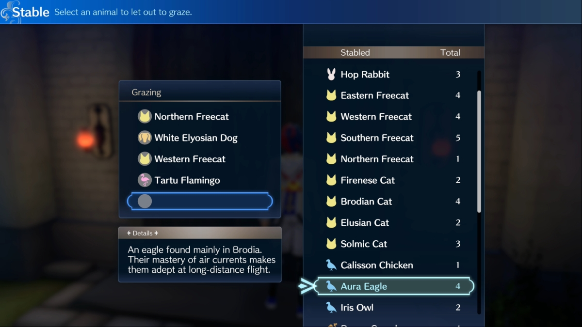 Fire Emblem Engage Stable Animal Selection
