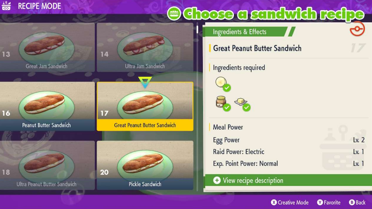 Great Peanut Butter Sandwich Egg Power 2 Cheaper Alternative Pokémon Scarlet Violet