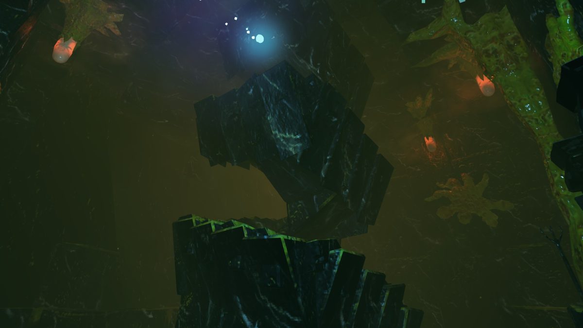 Infested mines and Black Core guide stairs