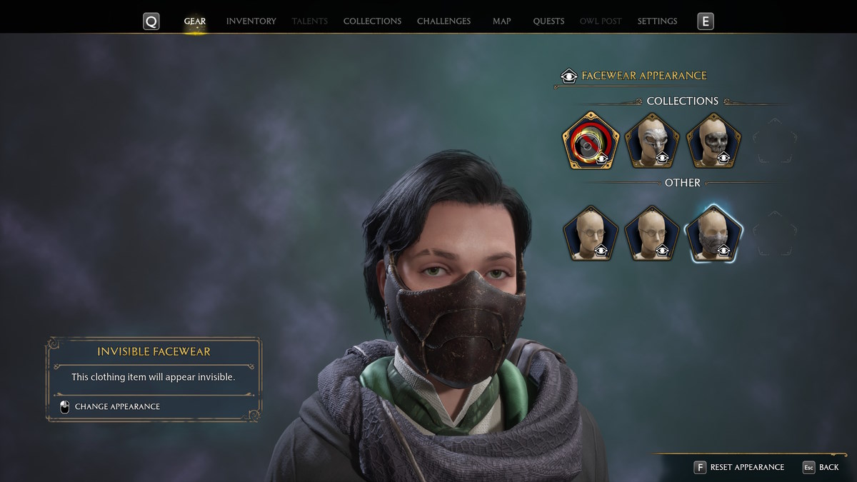 Hogwarts Legacy Cómo transfigurar la apariencia de los elementos de su equipo Desactivar