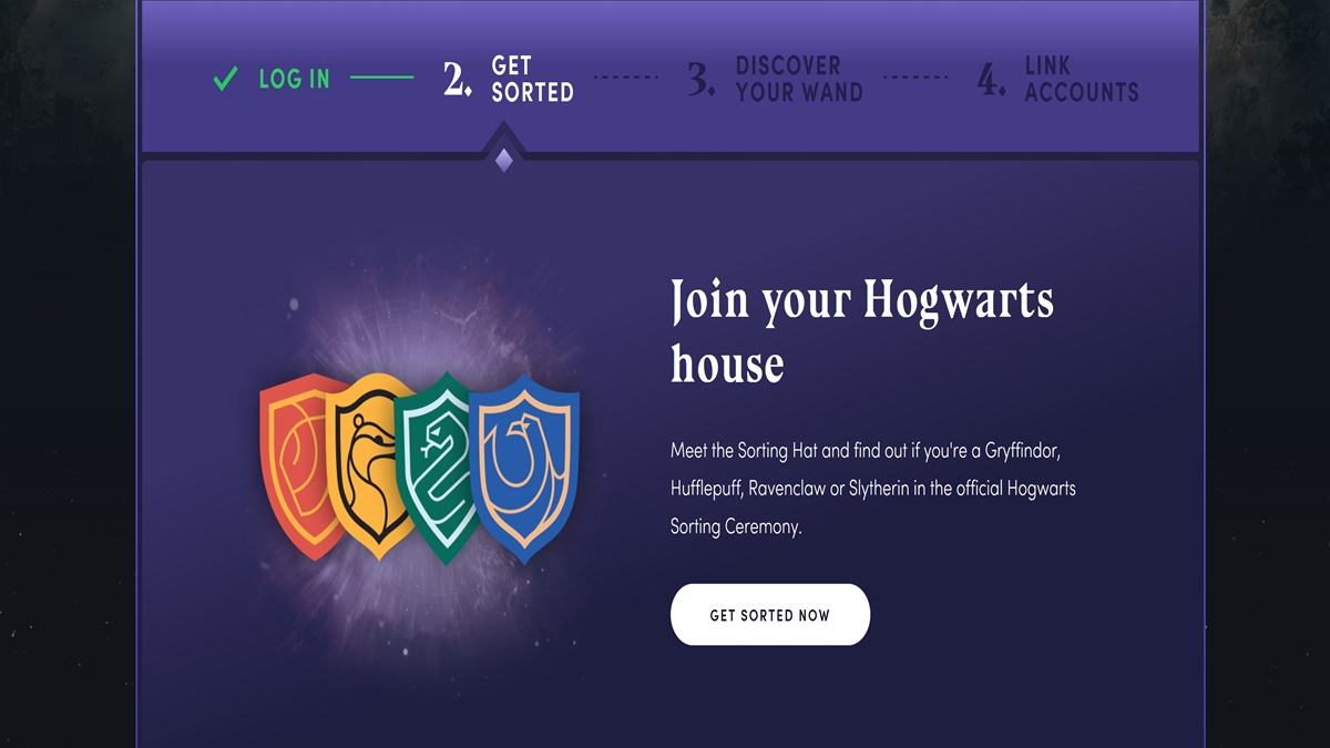 Hogwarts Legacy Sorting Hat Wand Quiz Wb Games Wizarding World Link Account 1a