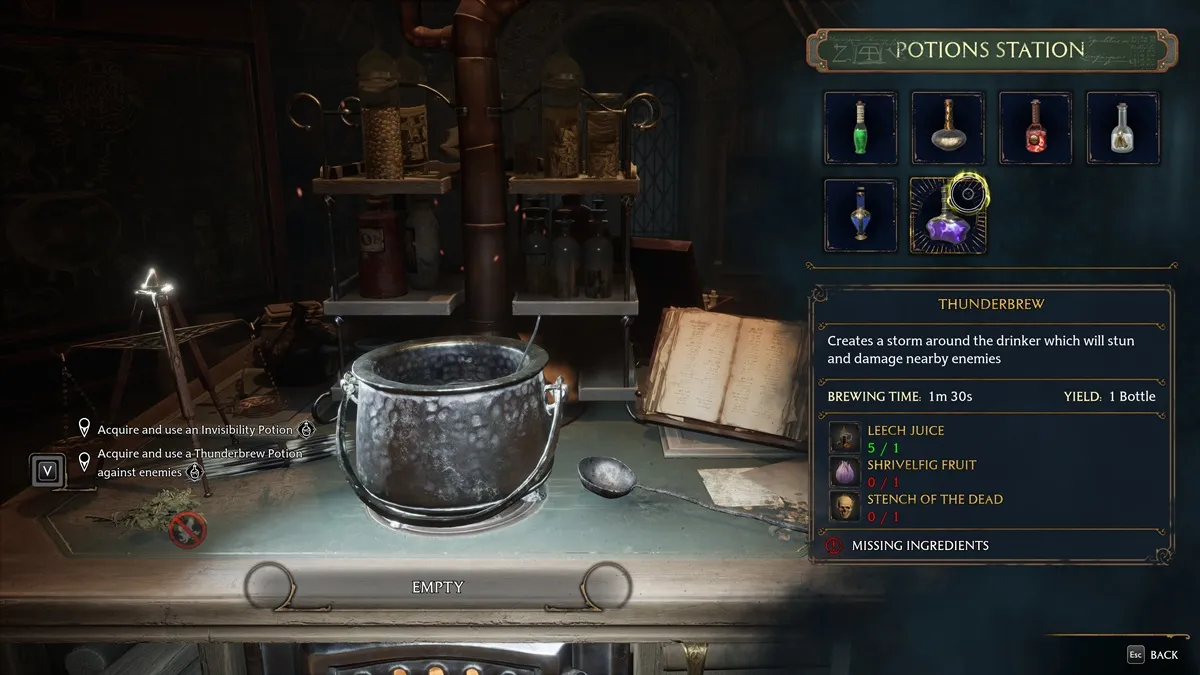 Hogwarts Legacy Potions Guide Potion Recipes Ingredients 2