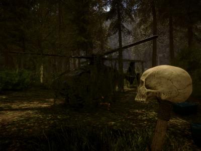 Sons Of The Forest GeForce Now Helicopter Skull