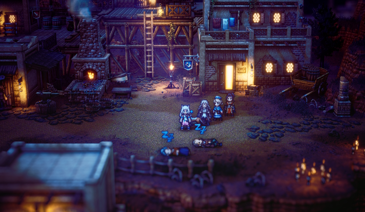 Reaching For The Stars Octopath Traveler 2 Knock Out Villager At Night.