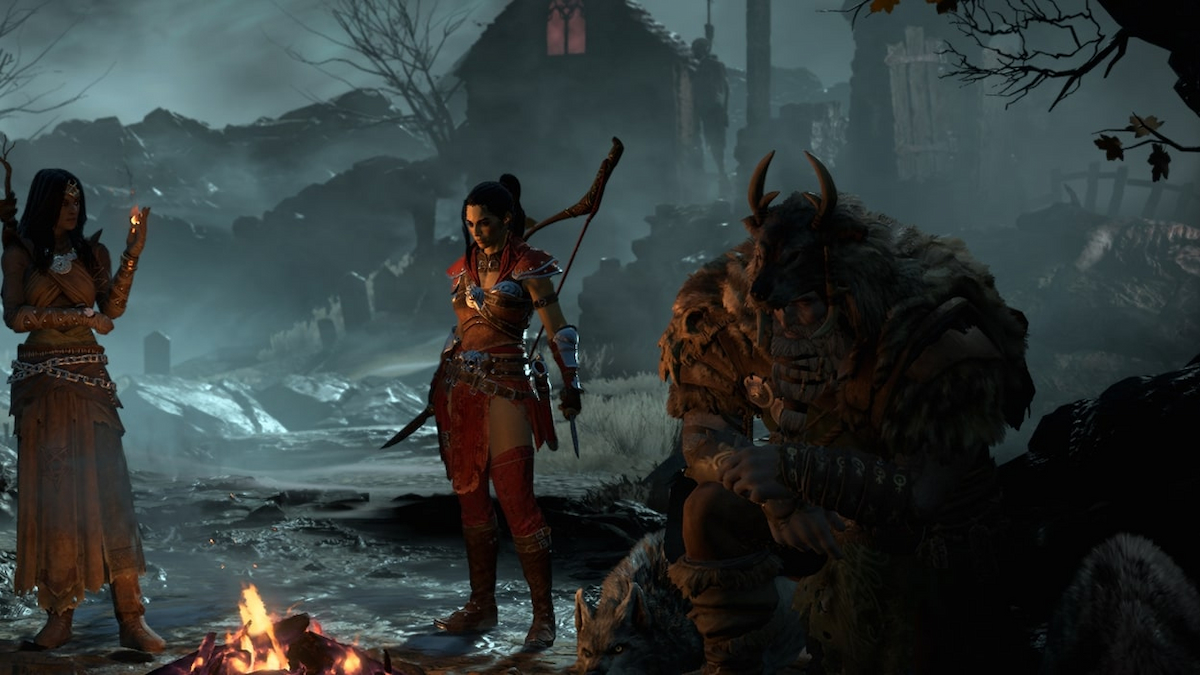 Diablo 4 Druid Near A Campfire