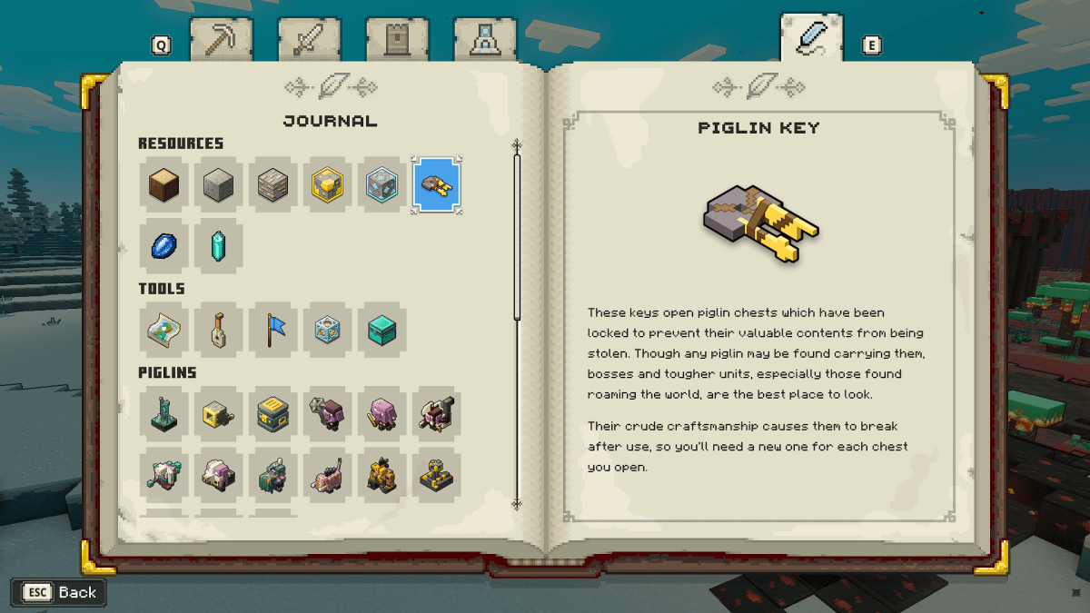 find Piglin keys and how to use them Minecraft Legends