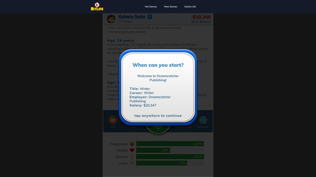 How to Become a Famous Author in BitLife