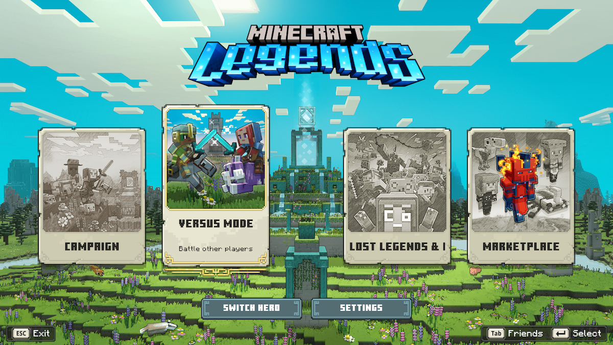 Minecraft Legends Versus Mode Selected