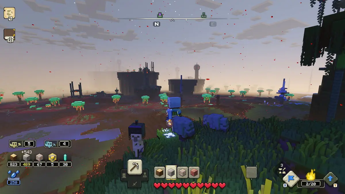 Minecraft Legends Split-Screen Horizon Trees