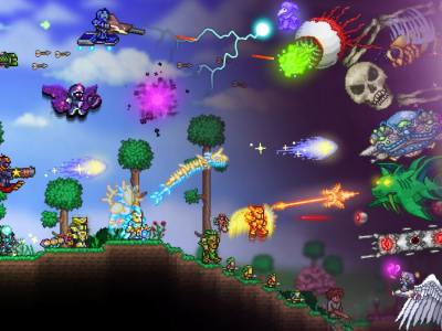 Terraria Bosses Art Large Battle