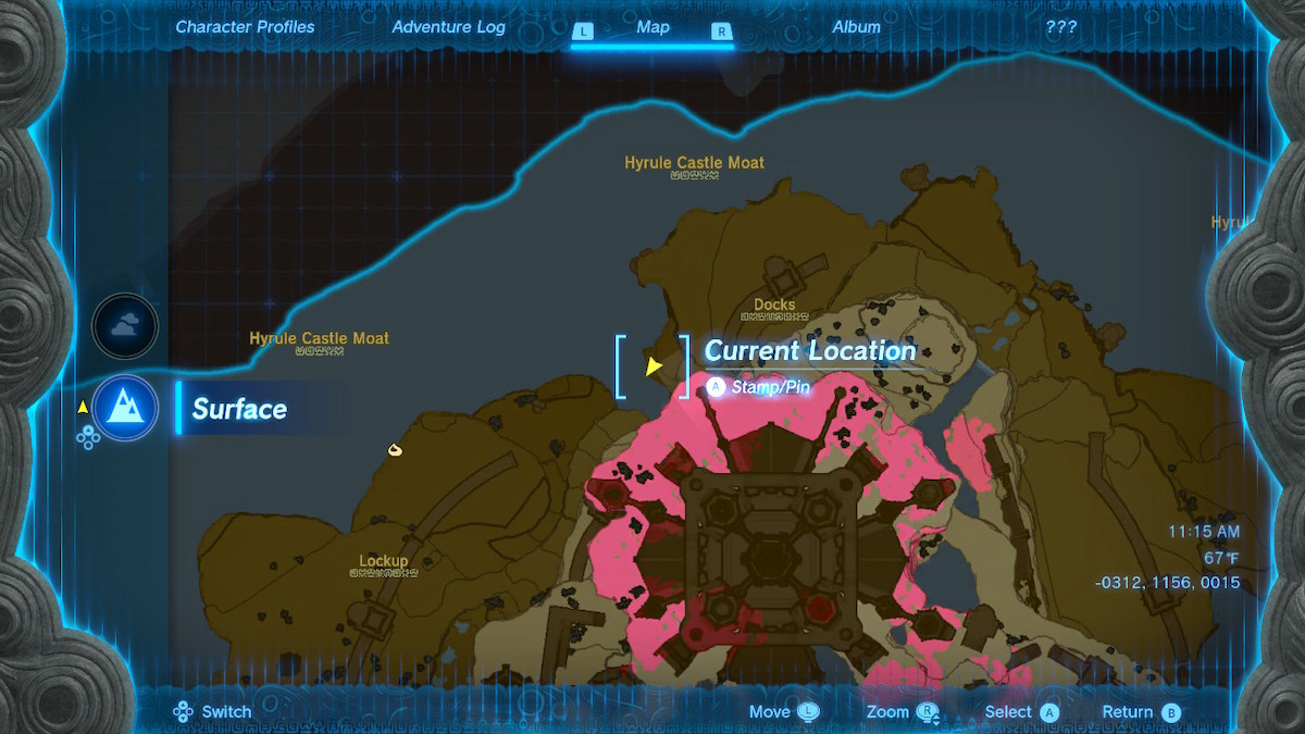 Карта нижнего входа в пещеру доков