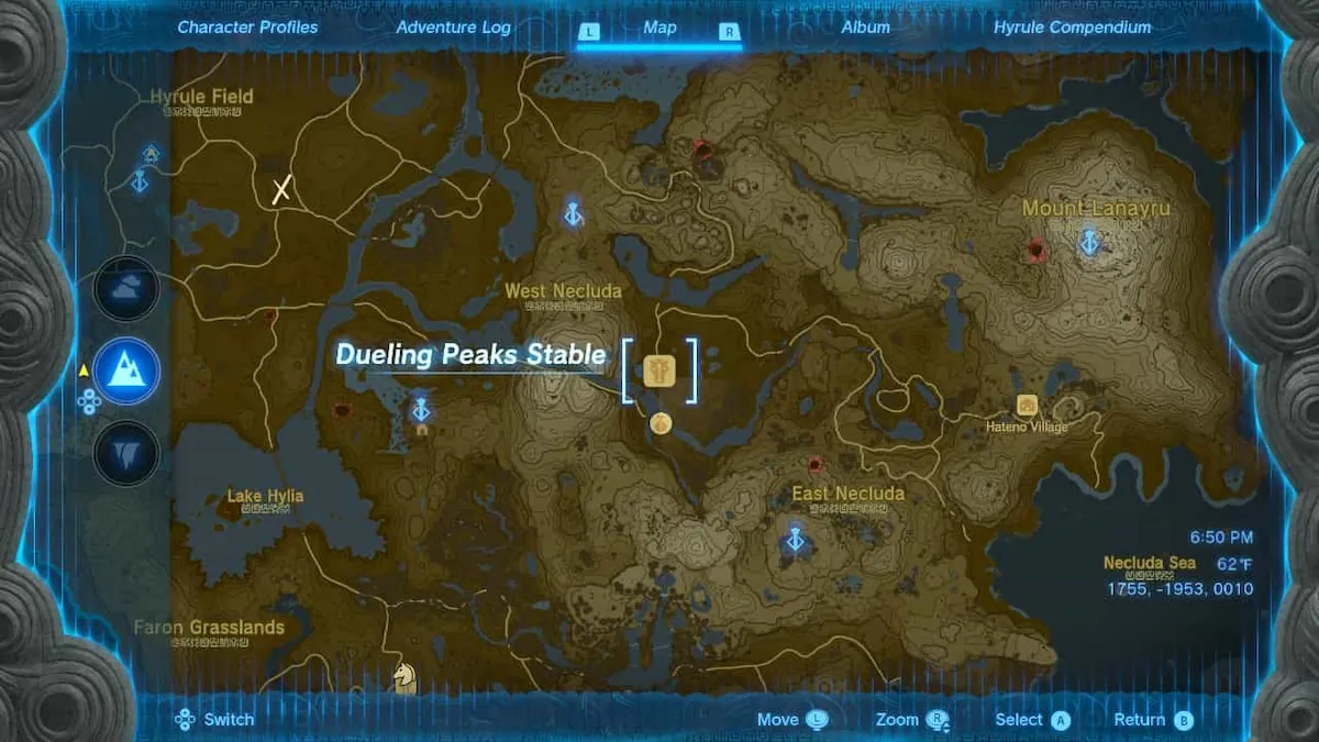 Dueling Peaks Stable Map Zelda Tears Of The Kingdom