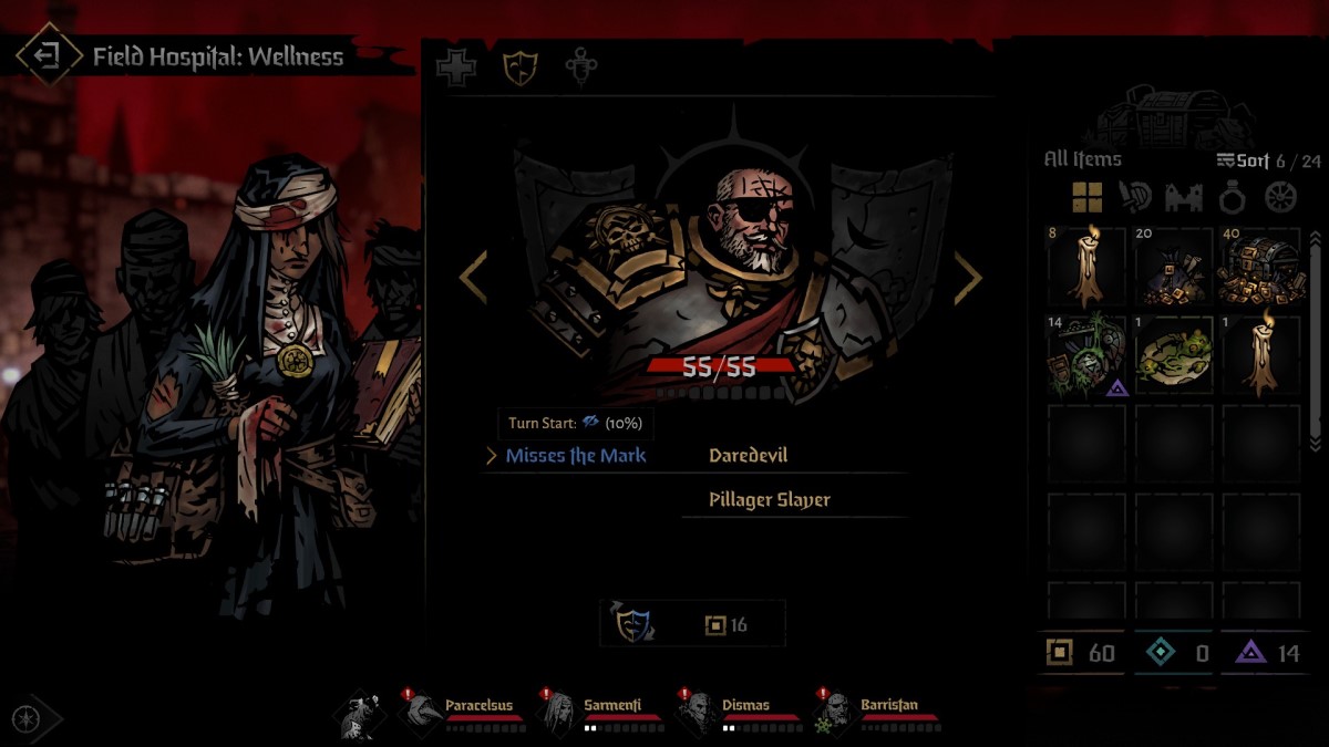 Как удалить отрицательные причуды в Darkest Dungeon 2 Удаление 1