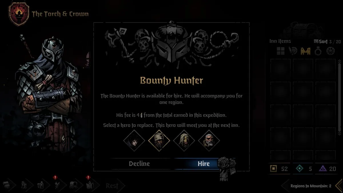 How To Unlock The Bounty Hunter In Darkest Dungeon 2 Hiring