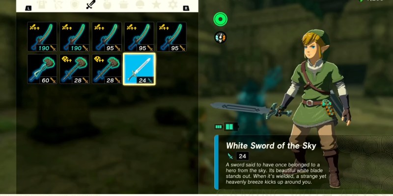 Link Holding White Sword Of The Sky Zelda Tears Of The Kingdom (totk)