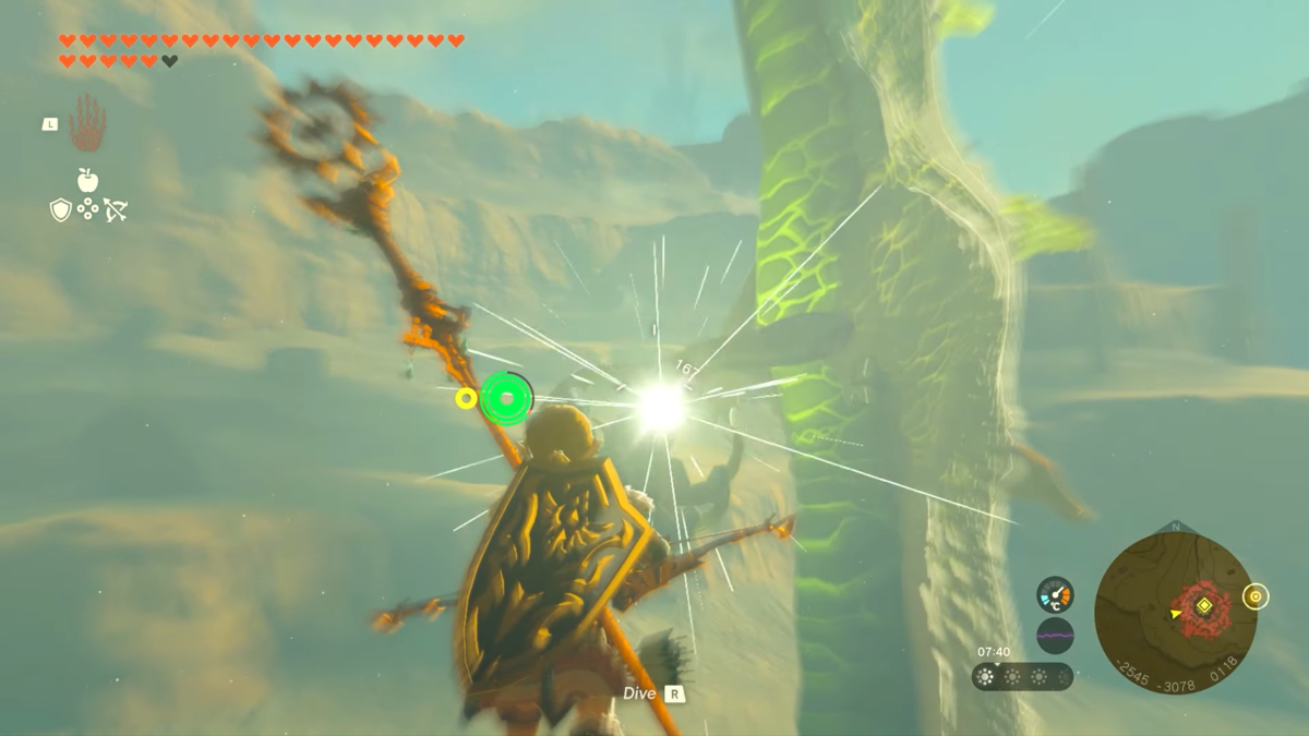 Shooting Farosh's Claw In Zelda Tears Of The Kingdom For The White Sword Sky Break