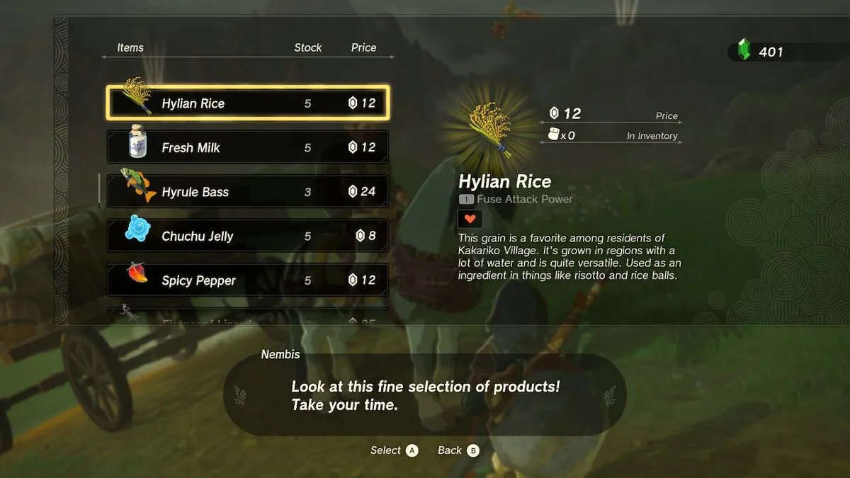 Zelda Tears Of The Kingdom Hylian Rice And Fresh Milk