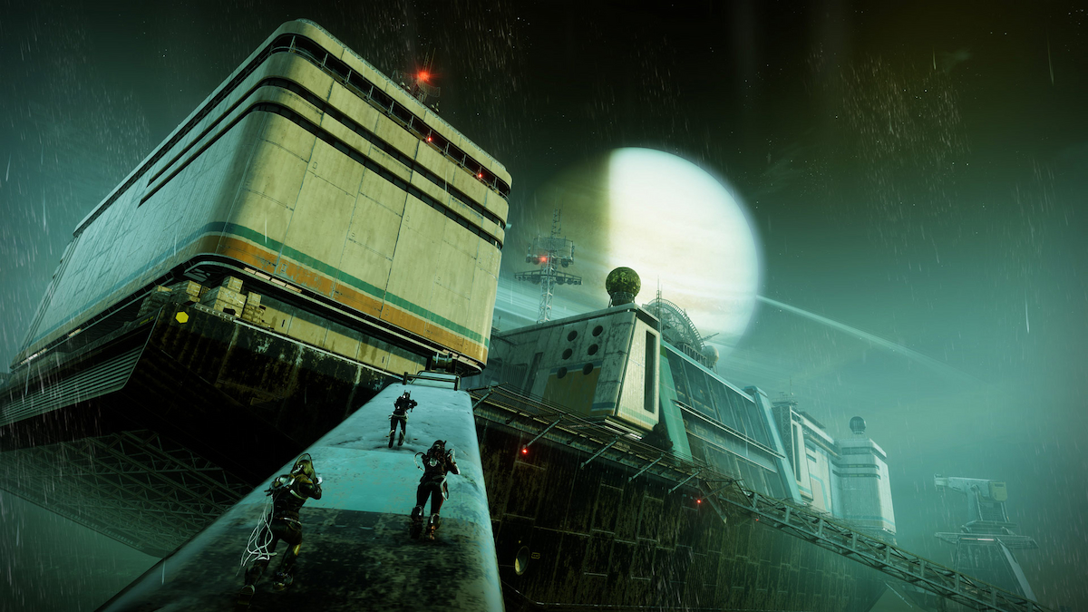 Destiny 2 3 Guardians Going Up Towards A Building