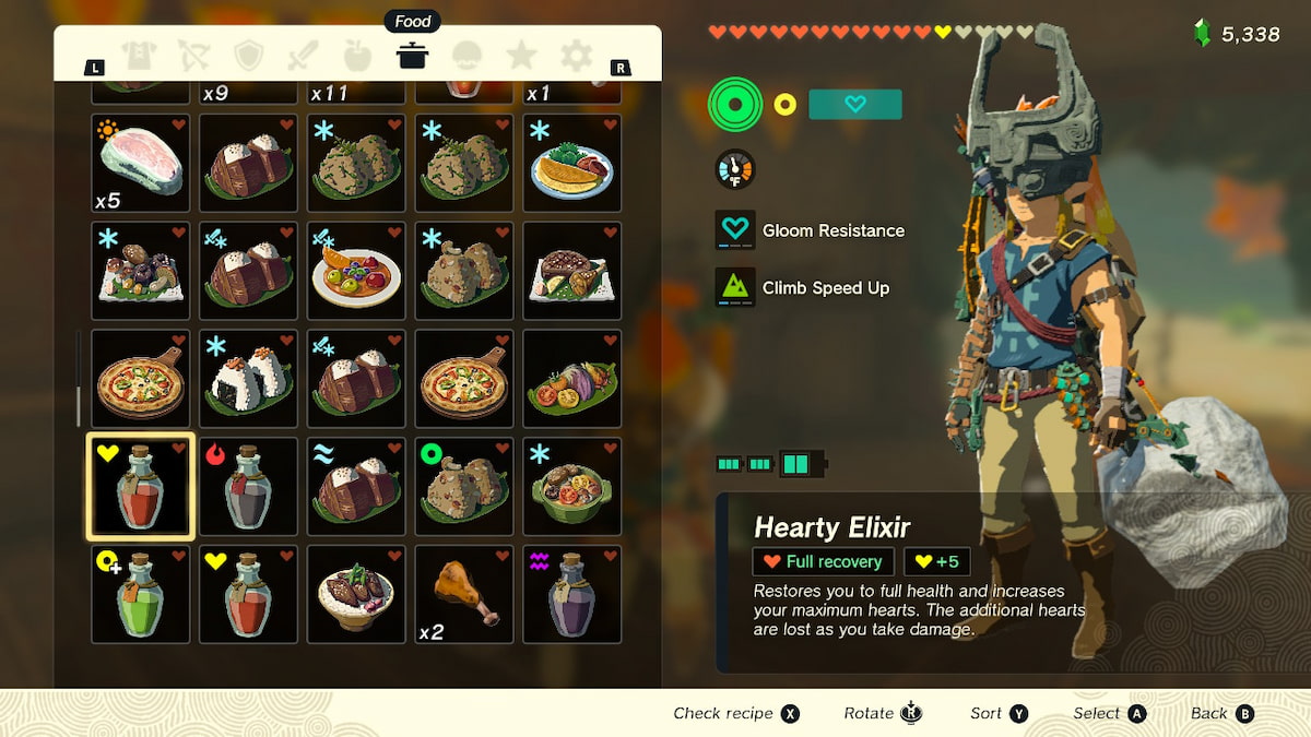 Zelda: BotW - All Elixir Recipes