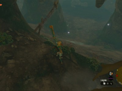 Totk Crenel Hills Cave Frog Looking Down Slope