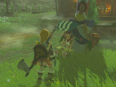 Totk Sunset Fireflies Meeting With Beedle Closeup