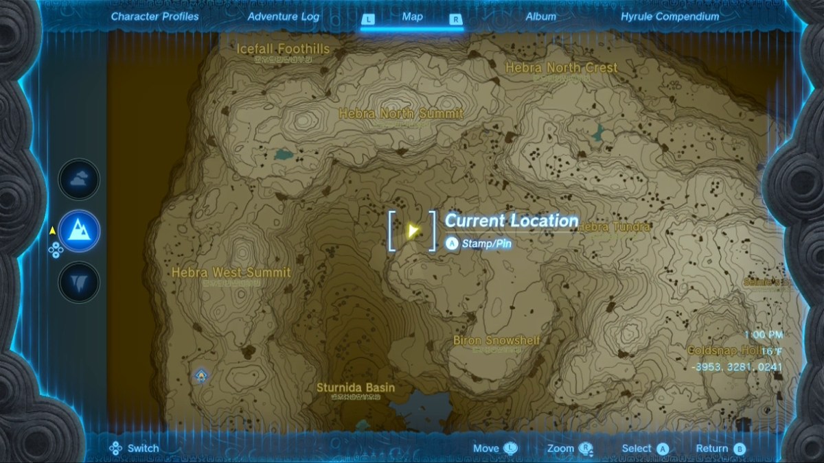 Totk Van Medoh Divine Helm North Biron Snowshelf Cave Location Map