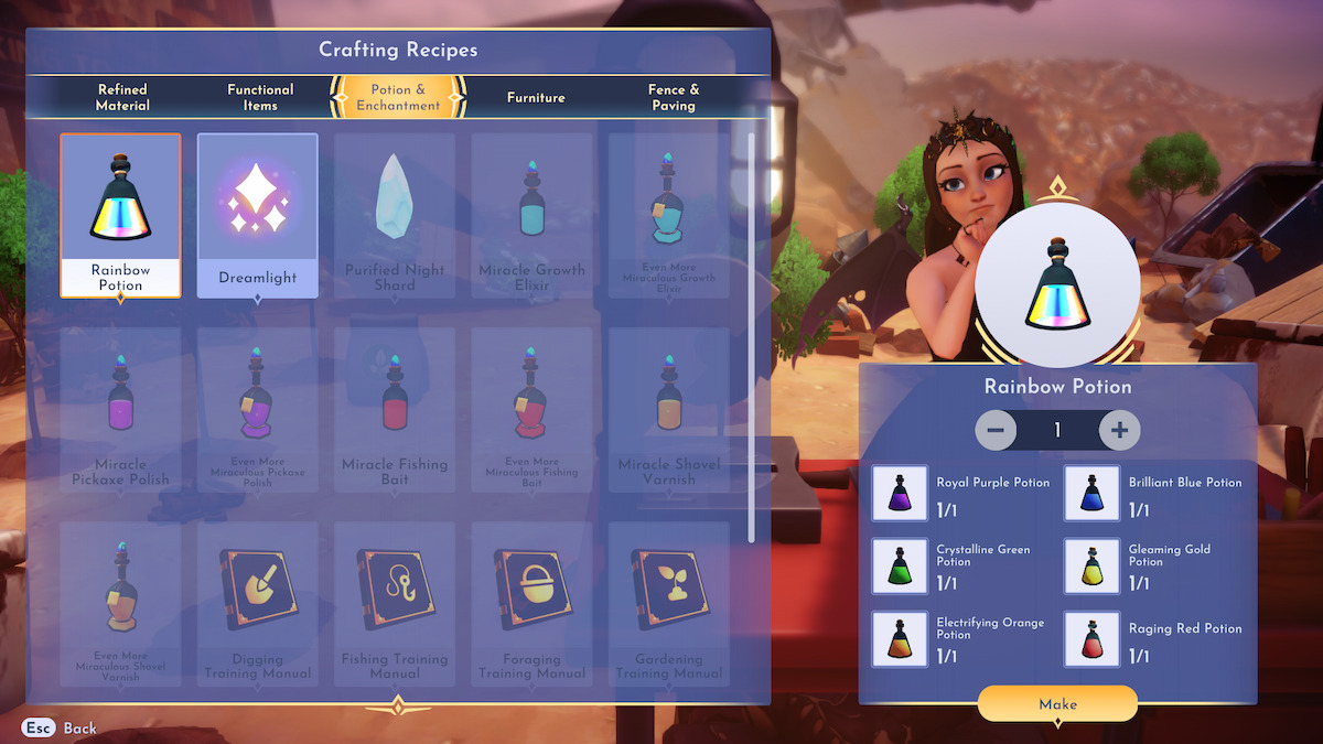 How To Get Rainbow Potion In Disney Dreamlight Valley Crafting