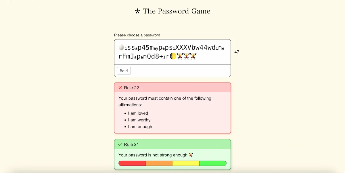 How to beat Rule 21 in the Password Game
