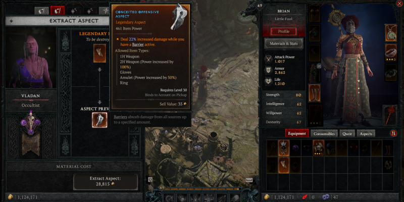 How to get Conceited Aspect in Diablo 4