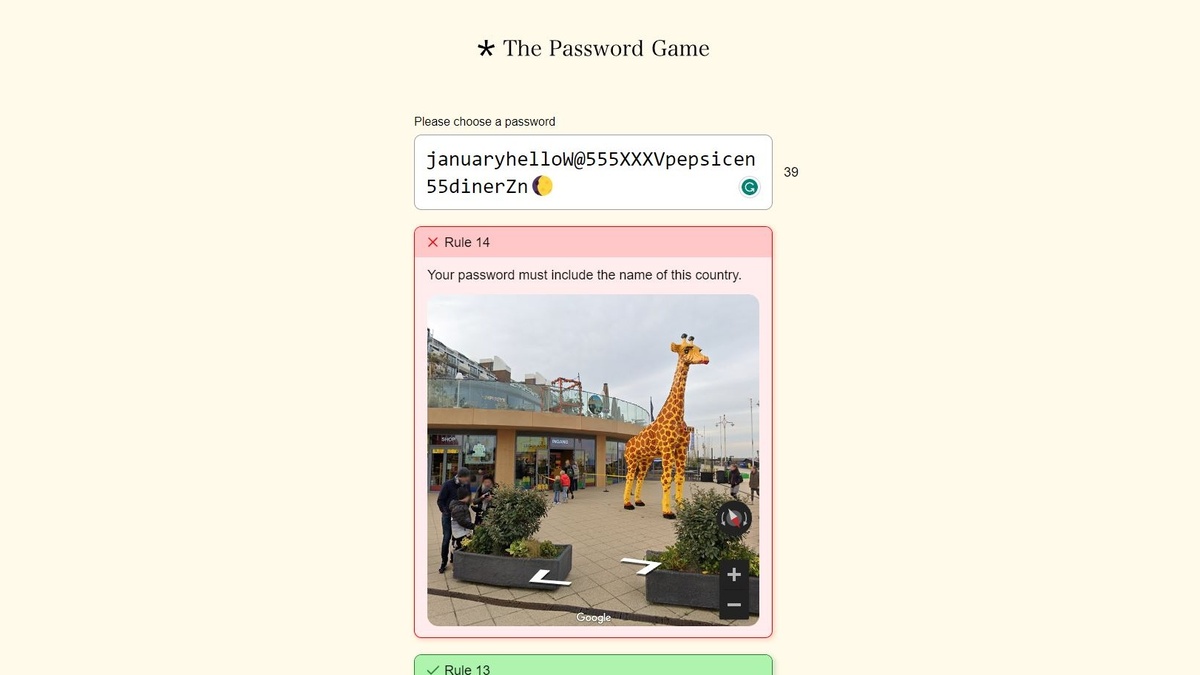 The Password Game Rule 14