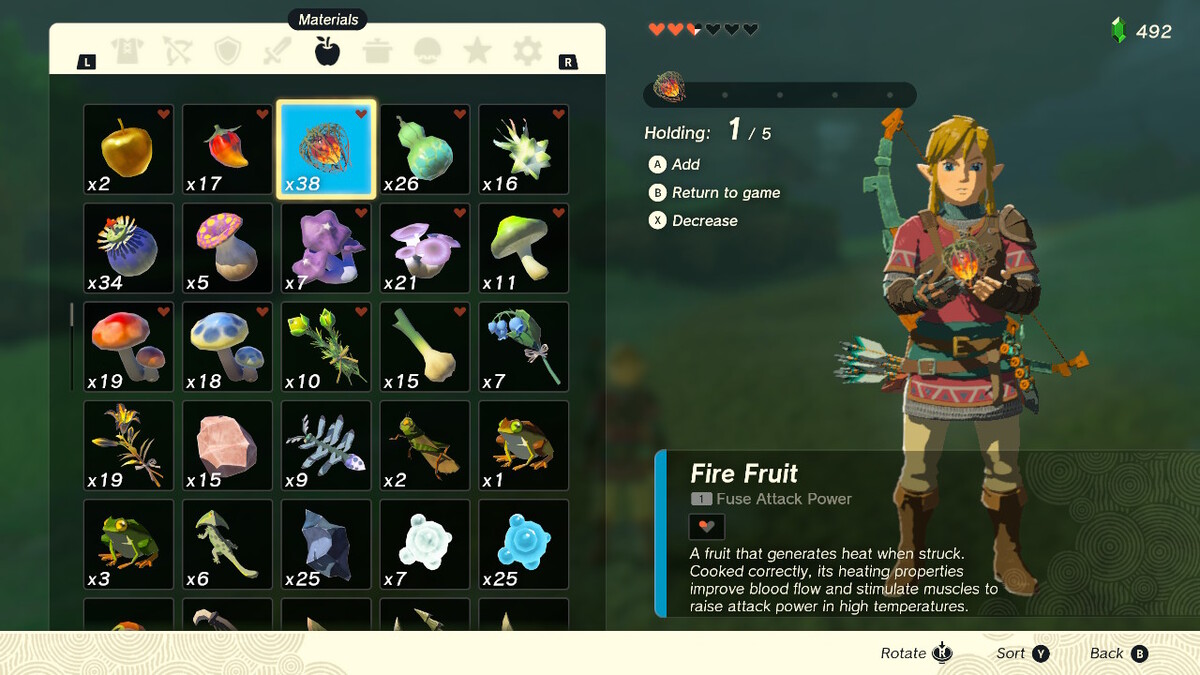 Zelda Tears Of The Kingdom Los mejores accesorios de flecha Fire Fruit