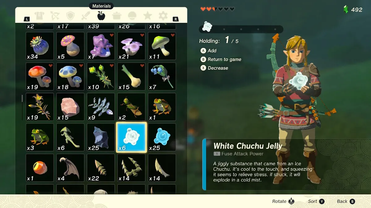 Zelda Tears Of The Kingdom Los mejores accesorios de flecha White Chuchu Jelly