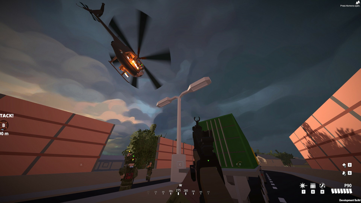 Вертолет Battlebit Remastered, пролетающий над игроками(1)