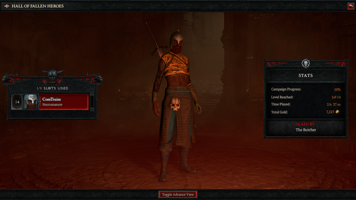 Экран Diablo 4 Fallen Characeter