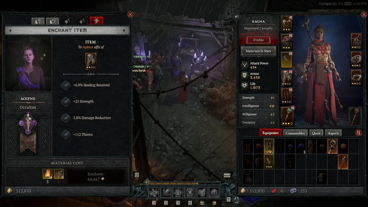 Как изменить характеристики предметов в Diablo 4 Occultist