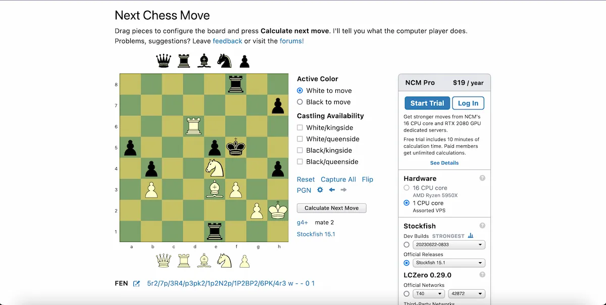 chess bot, next chess move