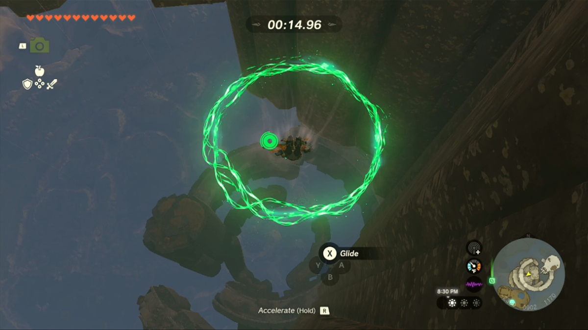 Totk Courage Island Diving Through Green Rings