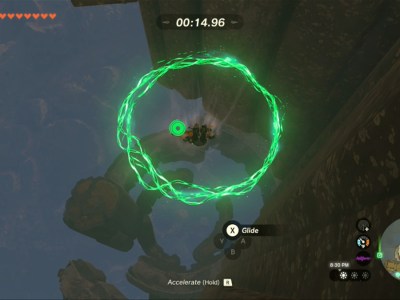 Totk Courage Island Diving Through Green Rings