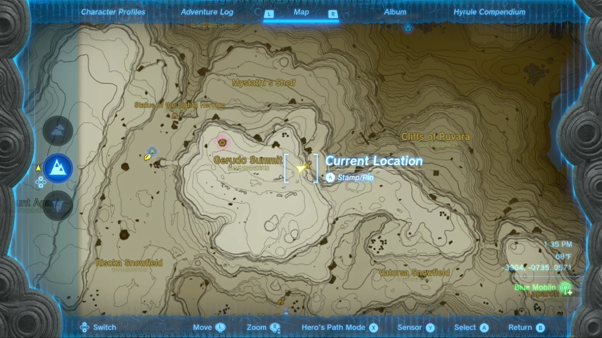 Карта расположения пещеры Тотк Мистатис Шельф