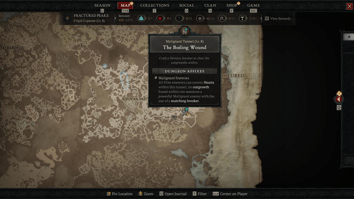 All Malignant tunnel Locations in Diablo 4